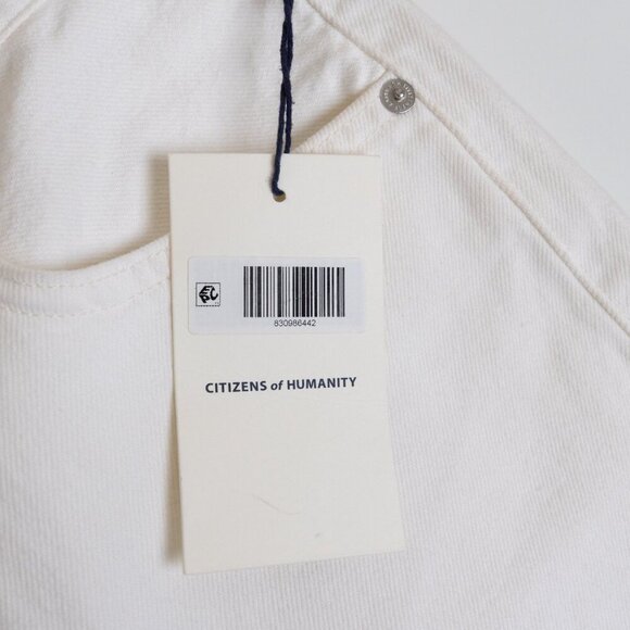 Citizen Of Humanity Camilla Frayed Hem Denim Shorts High Rise Starlight White - Picture 8 of 15